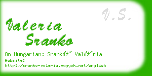 valeria sranko business card